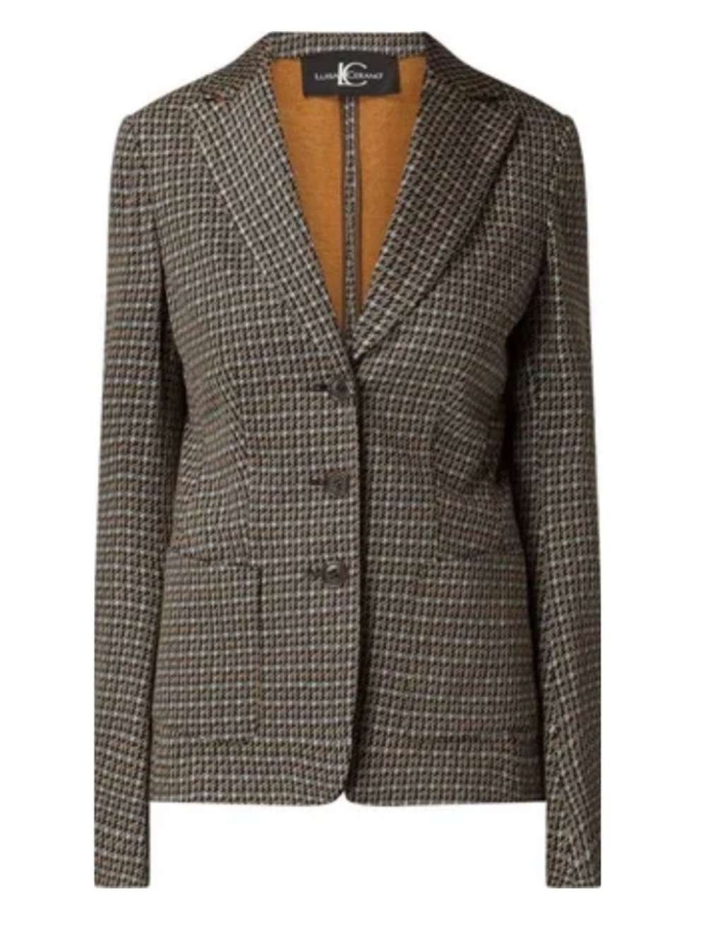 NWOT Luisa Cerano Houndstooth Plaid Single Breasted Blazer Jacket Preppy 6